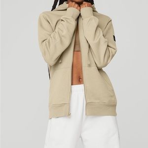 Everyday full zip hoodie in California sand by Alo size 2xl